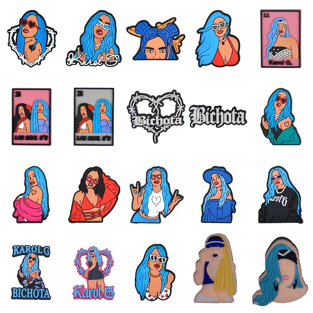 

Custom Popular Karol G Croc charms for Shoe Decoration Euphoria Bruno Encanto CROCPACK