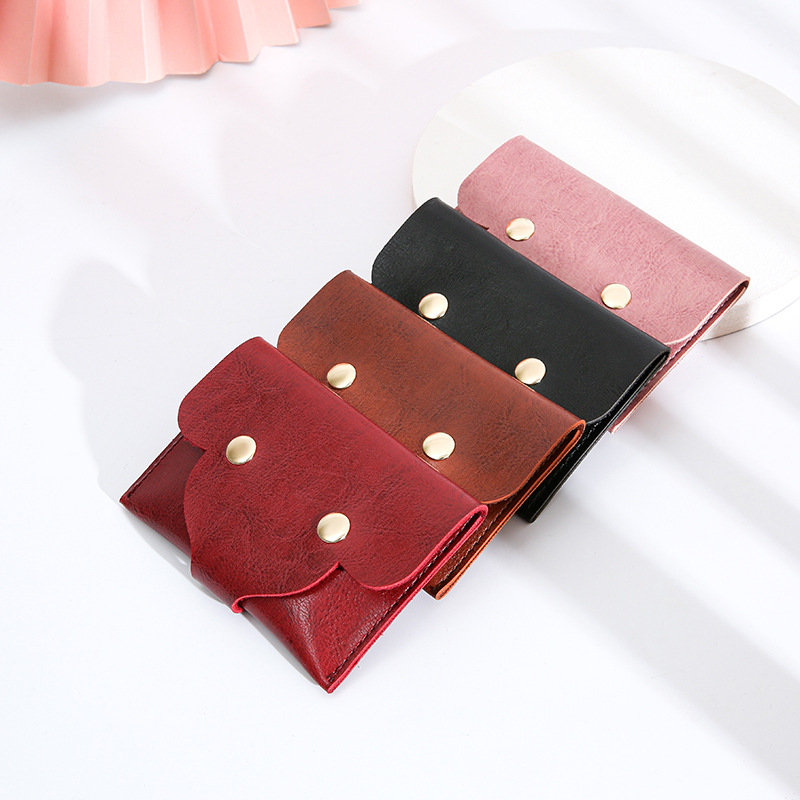 

100pcs Coin Purses Women PU Elephant Nose Decoration Square Hasp Short Wallet Mix Color, Black