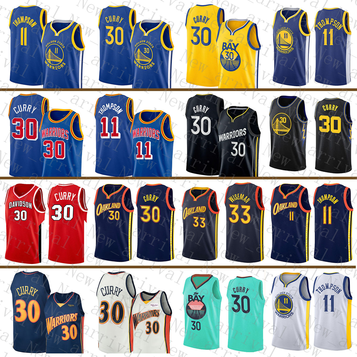 

Golden''State''Warriors''Men 33 Stephen Curry Klay Thompson Basketball Jersey 30 11 James Wiseman 138