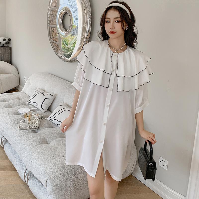 

Women's Sleepwear White Nightdress Satin Sleepdress Women Robe Nightgown Summer Button-down Kimono Dressing Gown Lounge LingerieWomen's, Black