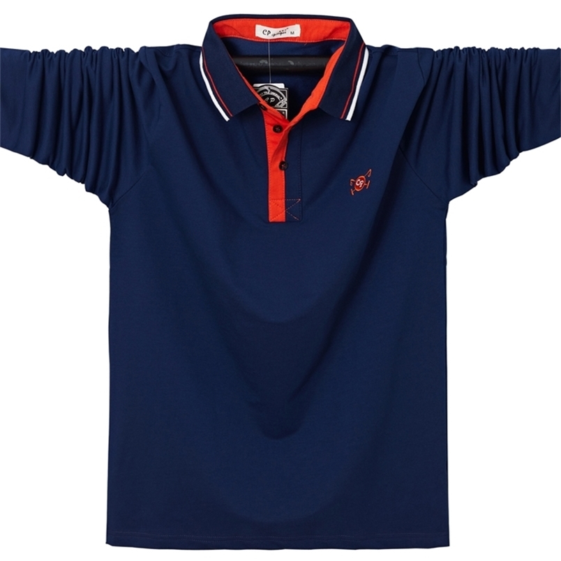 

Men Polo Shirt Long Sleeve Contrast Color Clothing Autumn Streetwear Casual Fashion Tops Cotton 220402, Pink