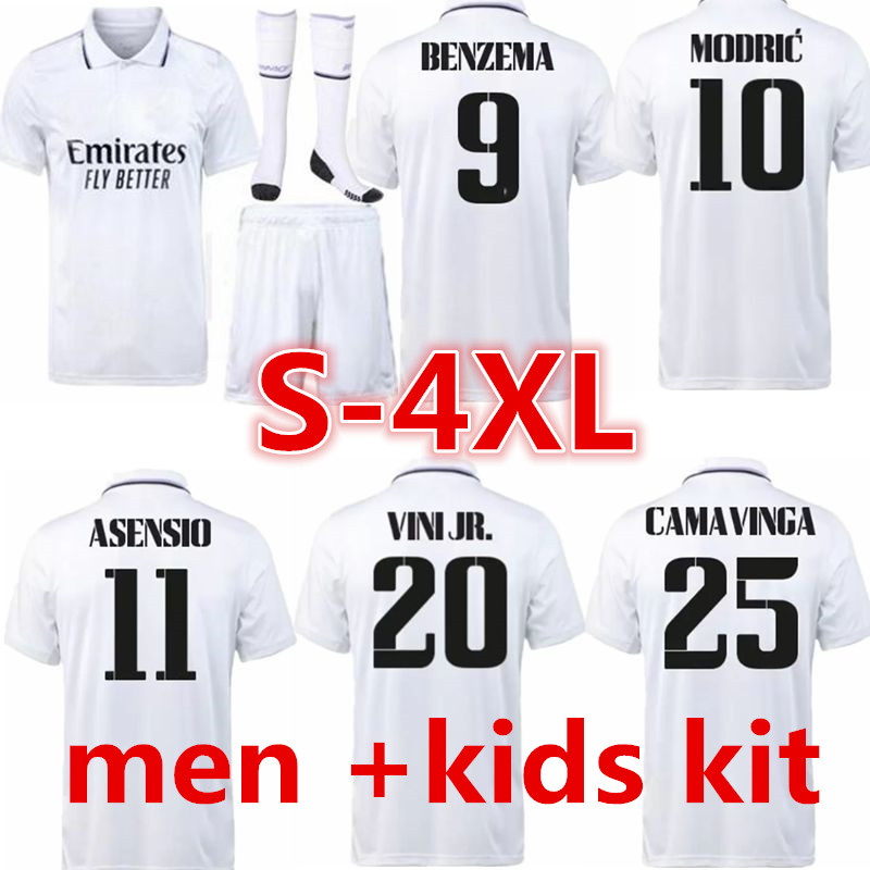 

S-4XL BENZEMA REAL MADRIDS soccer jerseys 22 23 champions final home football shirt CAMAVINGA ASENSIO RODRYGO men + kids kit 2022 2023 uniforms top VINI JR fans player, Yellow