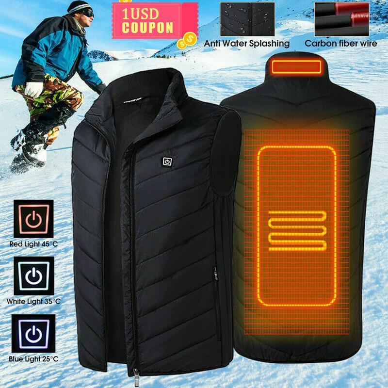 

Men' Vests Men Women Electric Heated Vest Sleeveless Waistcoat Coat USB Thermal Clothing Winter Heating Jacket Outerwear Male Guin22, Black vest