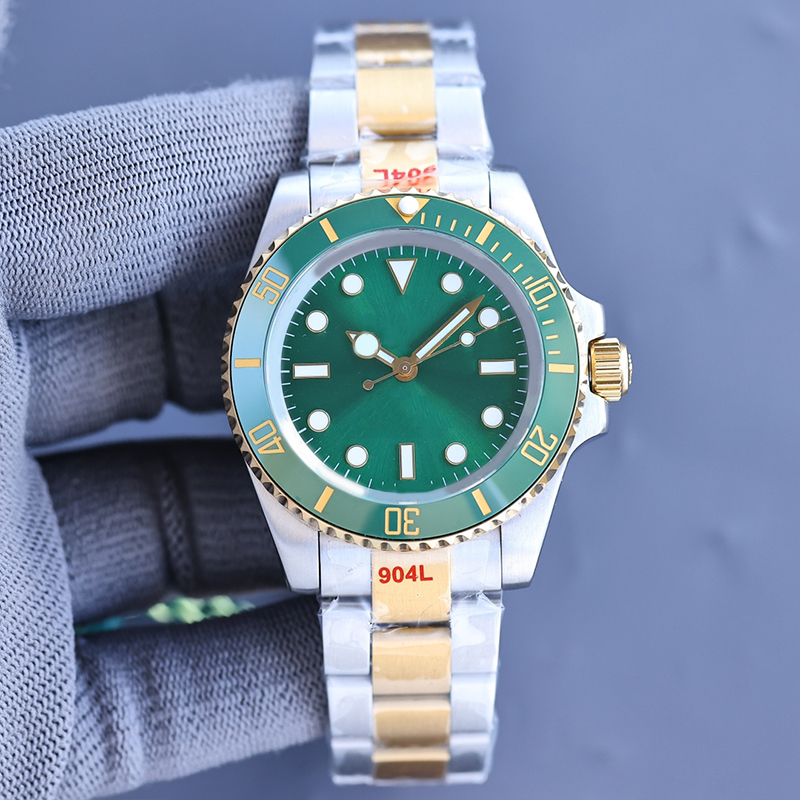 

Green Dial Mens Watches 40mm Automatic Mechanical Wristwatches 904L Stainless Steel ST9 submarine Folding Buckle No calendar Designer Luminous gold Watch With Box