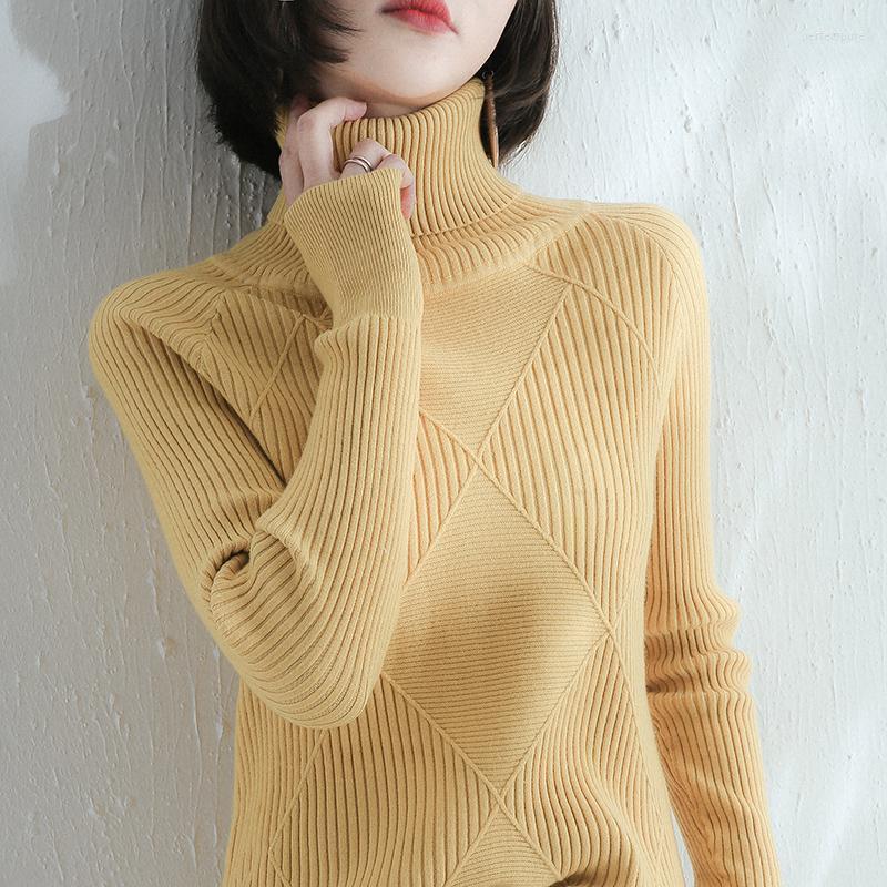 

Women's Sweaters Cashmere Sweater Women Turtleneck Pure Color Knitted Pullover Wool Loose Large Size Perf22, Black