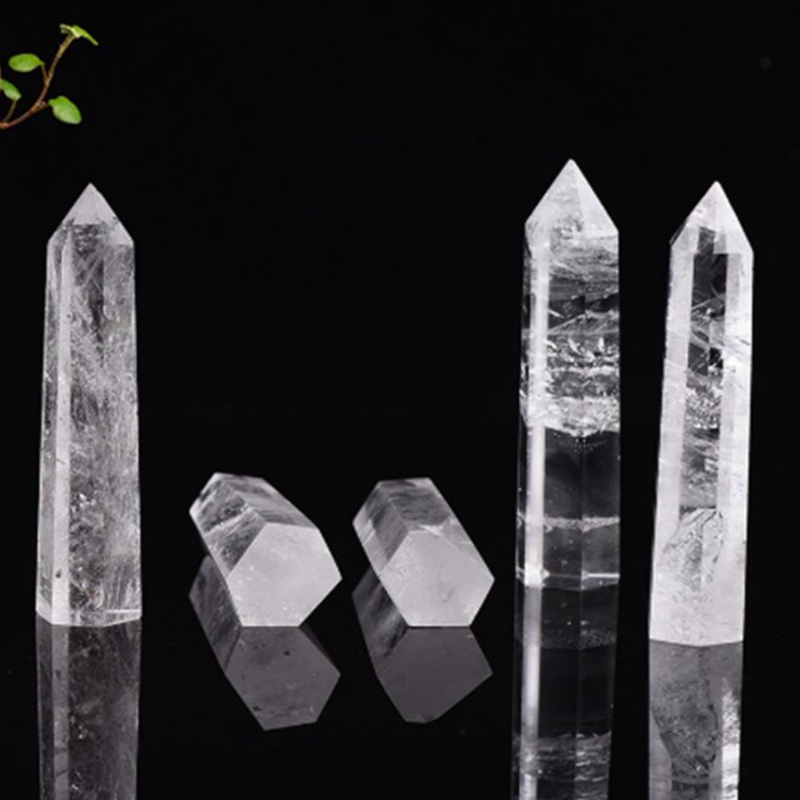 Natural clear Quartz white Crystal Tower Arts Mineral Chakra Healing wandsReiki Energy stone six-sided Point magic wand rough polished