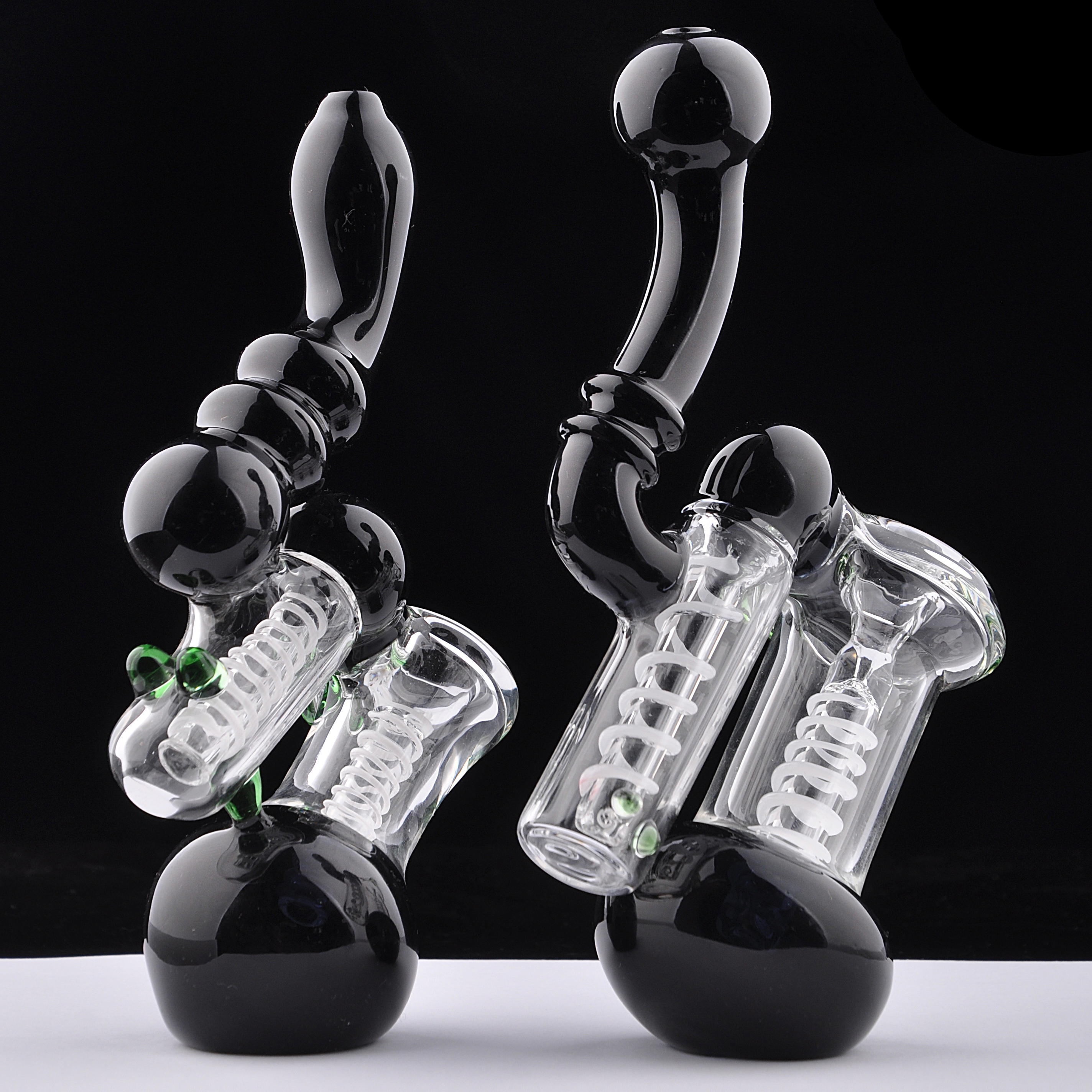 

Heady Stock Black Glass Bubbler Smoking Pipe Water Bong Accessories 6.5 inches