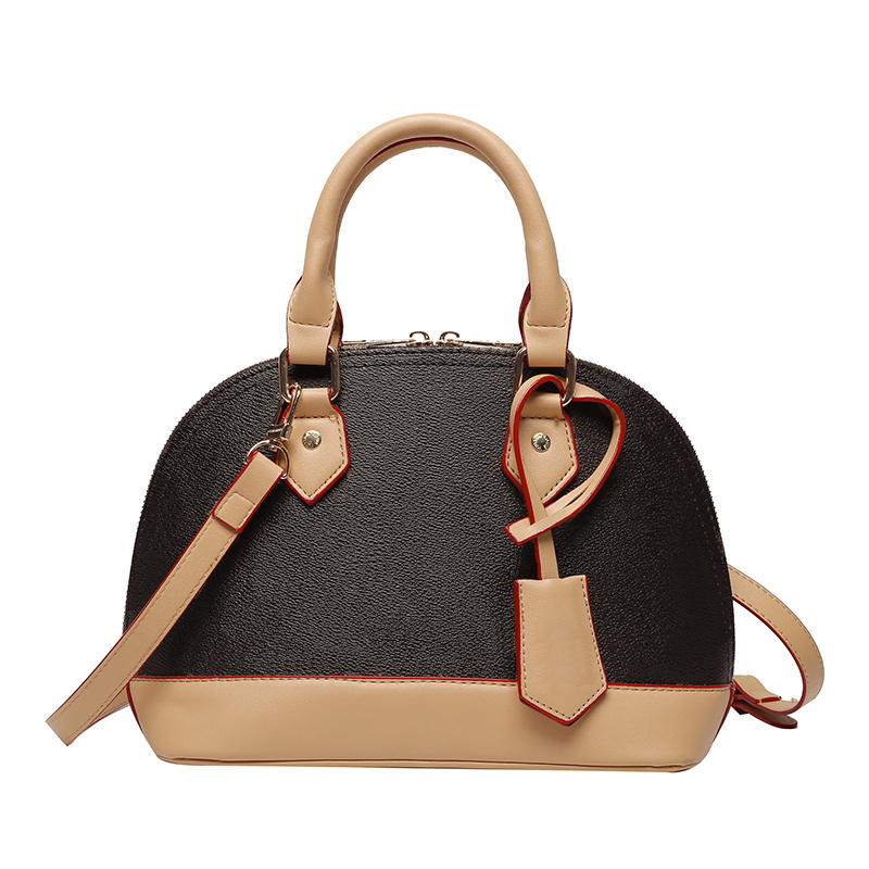 

Designer Shell Bag for Women Crossbody Top Quality Handbag Purse With Strap Ladies Fashion Flap Cross body Bags 2187, Brown flower