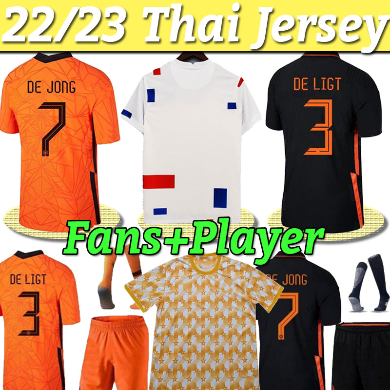

Holland 22 23 MEMPHIS 2022 2023 Hollands soccer jerseys Fans player version DE JONG DE LIGT STROOTMAN VAN jesrey women kids kit+socks full set football shirt, Home