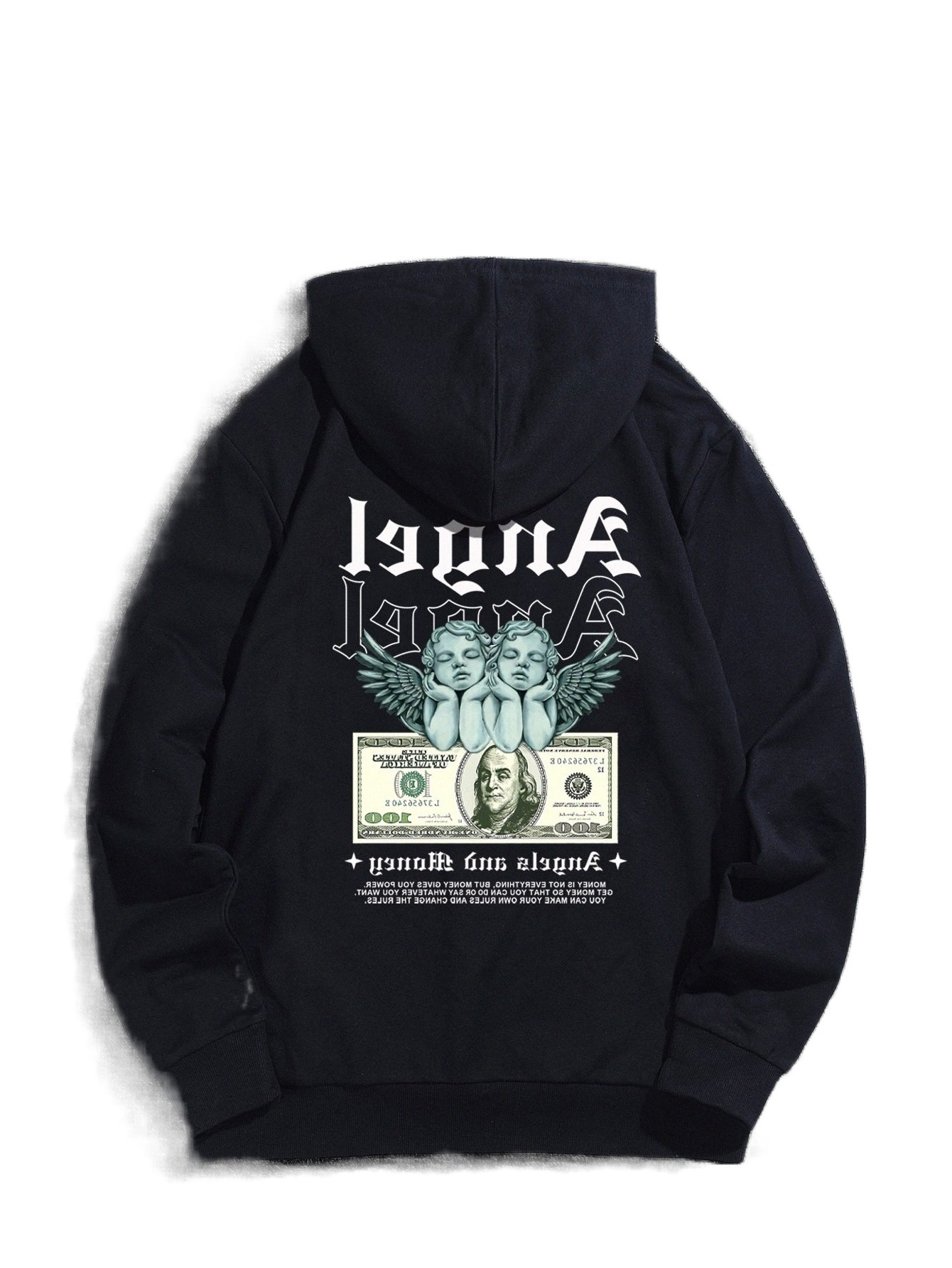 

men Slogan And Figure Graphic Hoodie q8s0#, Black