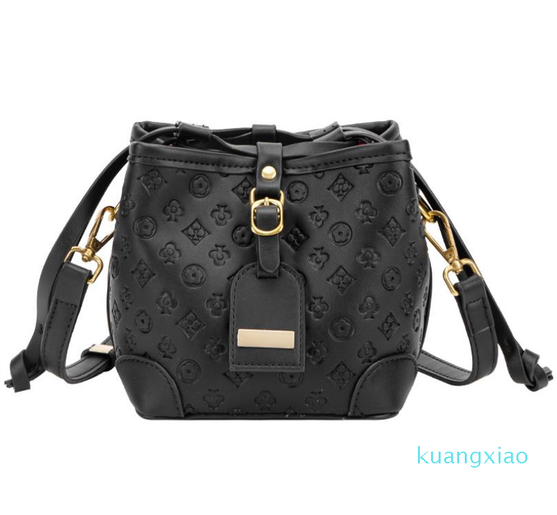 

Soft Leather Bucket Bag Women's Trendy All-match One Shoulder Messenger Bags 2022, Black