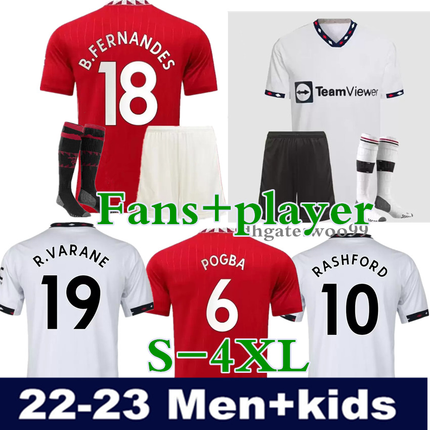 

22 23 soccer jerseys 2022 Cristiano RASHFORD SANCHO B.FERNANDES football shirts player version men kids kit R.VARANE MAGUIRE POGBA WAN-BISSAKA jersey Fans S-4XL
