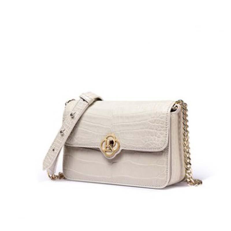 

Evening Bags Ouluoer Arrival Import Crocodile Bag White Women Flap One Shoulder Crossbody Fashion Chain Female, A1