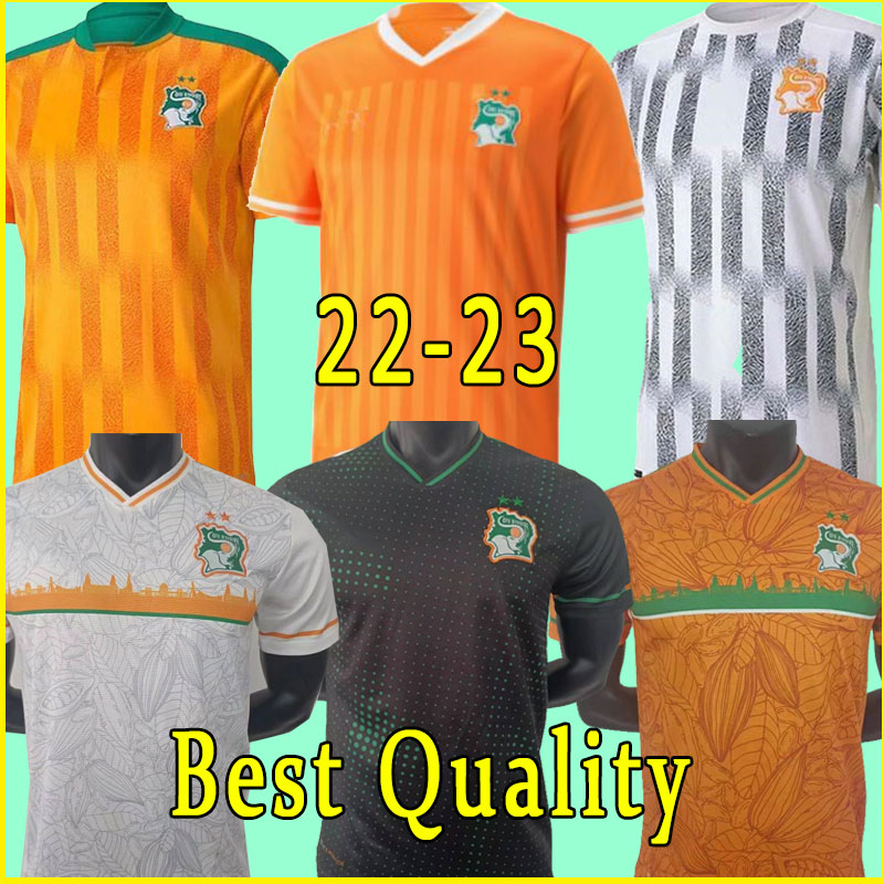 COTE D IVORE Équipe nationale Jerseys Ivory Coast Drogba Kessie Zaha Cornet Men Homme Maillot de Foot Football Man Uniforms 2021 2022 2023