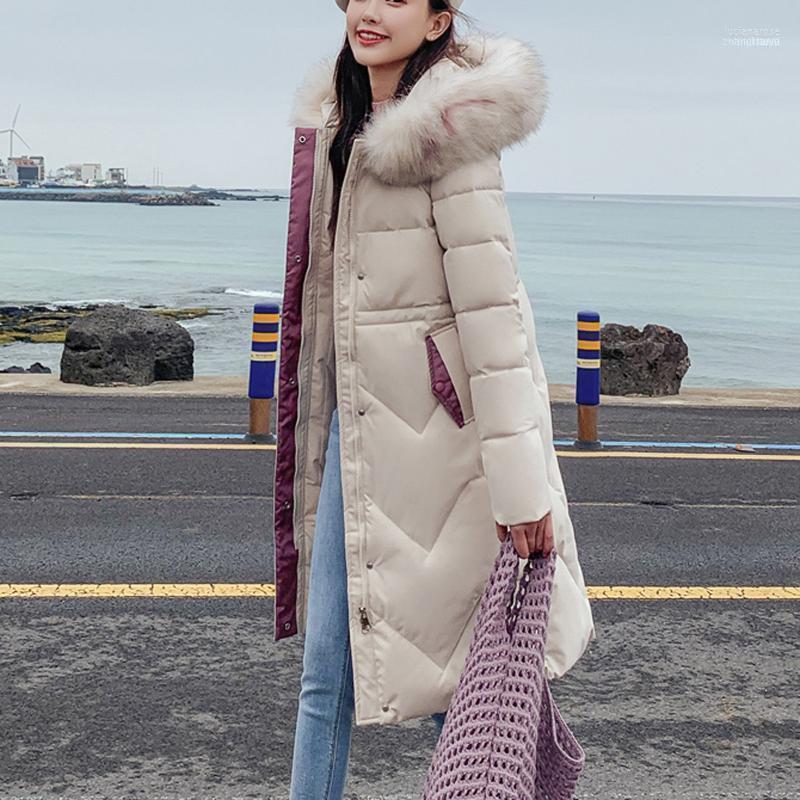 

Fashion Winter Women Long Sleeve Fur-collar Parkas Plus Size Buttons Zipper Hooded Jacket Solid Colors Coat Outerwear#g31 Luci22, Black