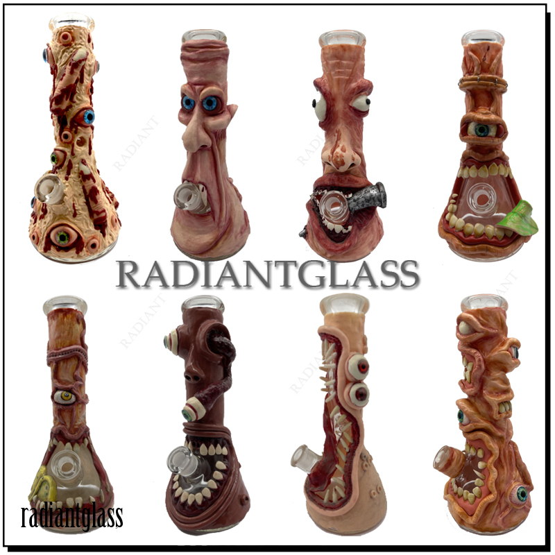 

Hookahs 12.5inch Uniqe Creepy Style Halloween Glass Bongs Hookahs big beaker bong with diffused downstem smoking pipe
