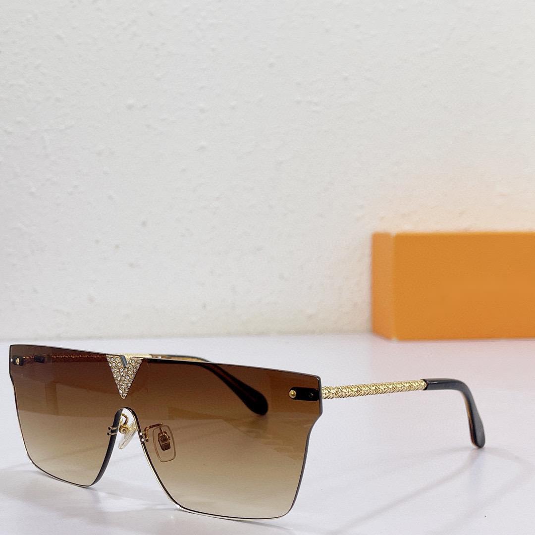 Lunettes de soleil pour femmes et hommes été 1111 Style Anti-Ultraviolet rétro plaque sans cadre lunettes boîte aléatoire