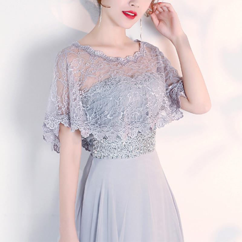 

Scarves Fashion Shawl Embroidery Floral Lace Applique Cape Wrap White Wedding Bridal Perspective Pullover Shrug Shoulder Covers 2022