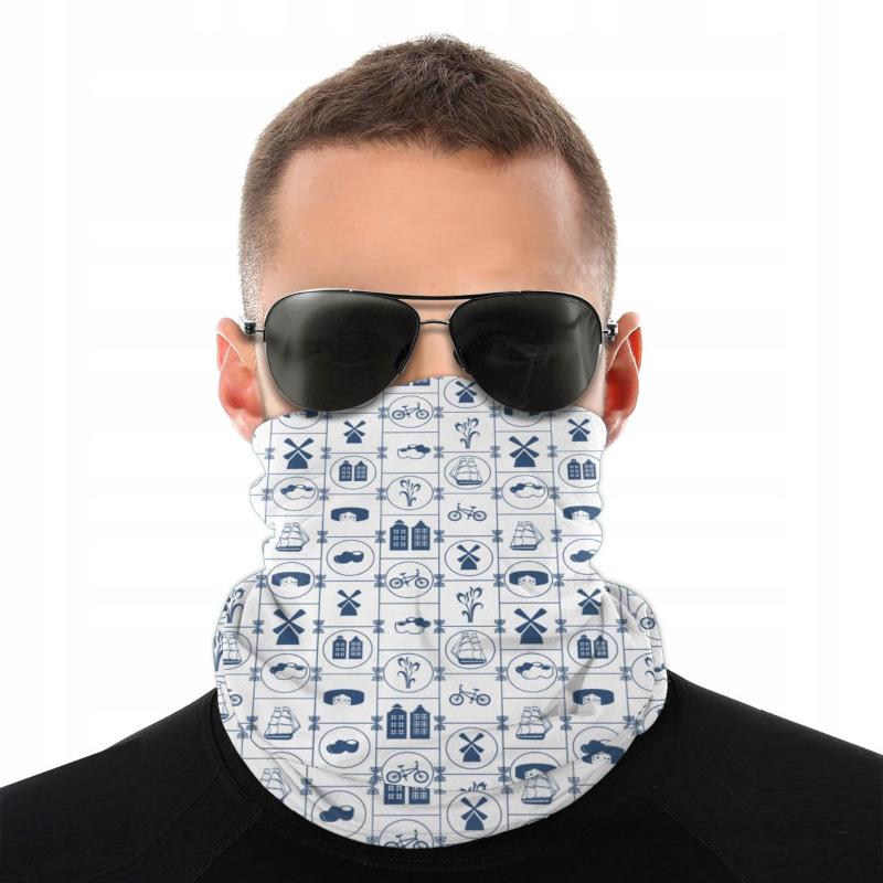 

Scarves Dutch Blue Tiles Scarf Neck Face Mask Unisex Fashion Warmer Netherlands Tubular Bandanas Windproof Headwear Biking HikingScarves