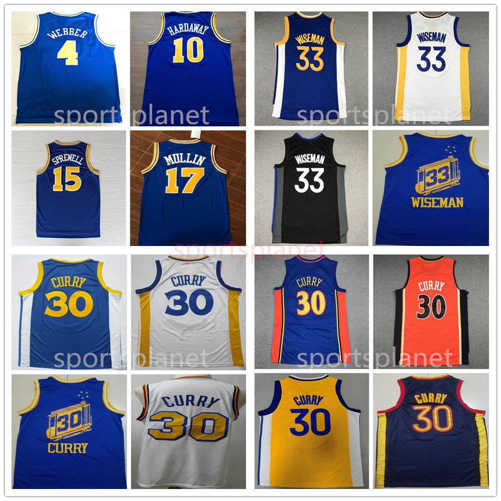 

Golden's State's Warriors's 75th City 30 Stephen Basketball Curry Klay 11 Thompson 4 Webber 10 Hardaway 17 Mullin 33 Wiseman''nba''Jersey, Orange