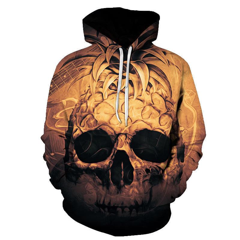 

Men's Hoodies & Sweatshirts Vintage Men Hoodie Funny Horror Pineapple Head Skull Fashion Street Hip-hop Harajuku Tops Oversized Man Sweatshi, Cbw-5050