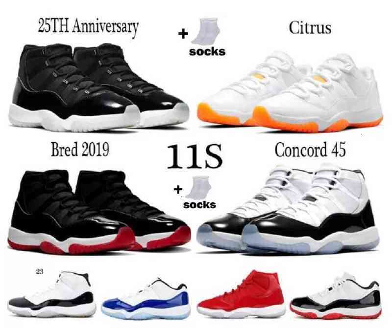 

Bred 11s basketball shoes Concord High 45 23 Citrus Platinum Tint Cap and Gown Gamma Blue UNC Space Jam kids Big boy Trainers