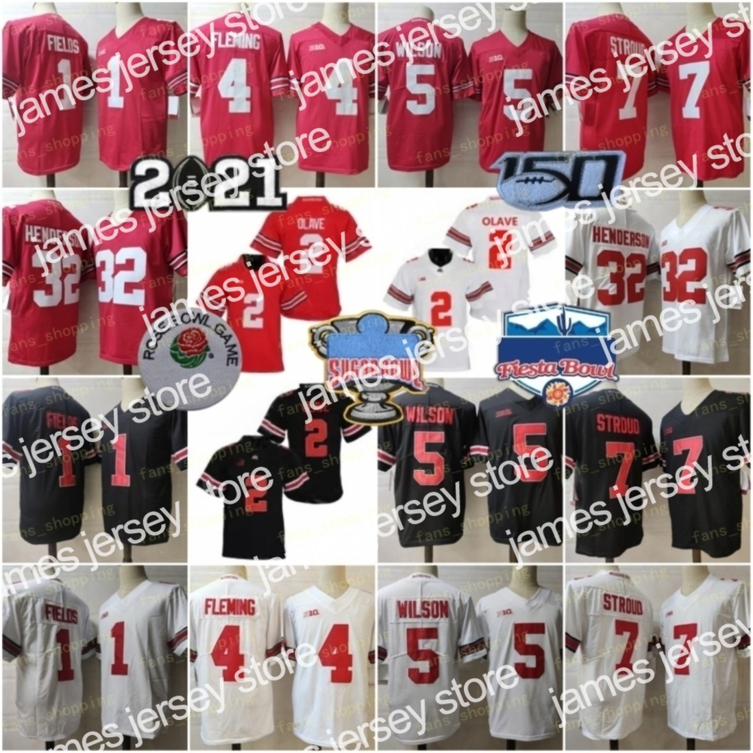 

2022 Man Ohio State Buckeyes Football CJ Stroud College Jersey Chris Olave Garrett Wilson TreVeyon Henderson Jaxon Smith-Njigba Fields Dobbins, As