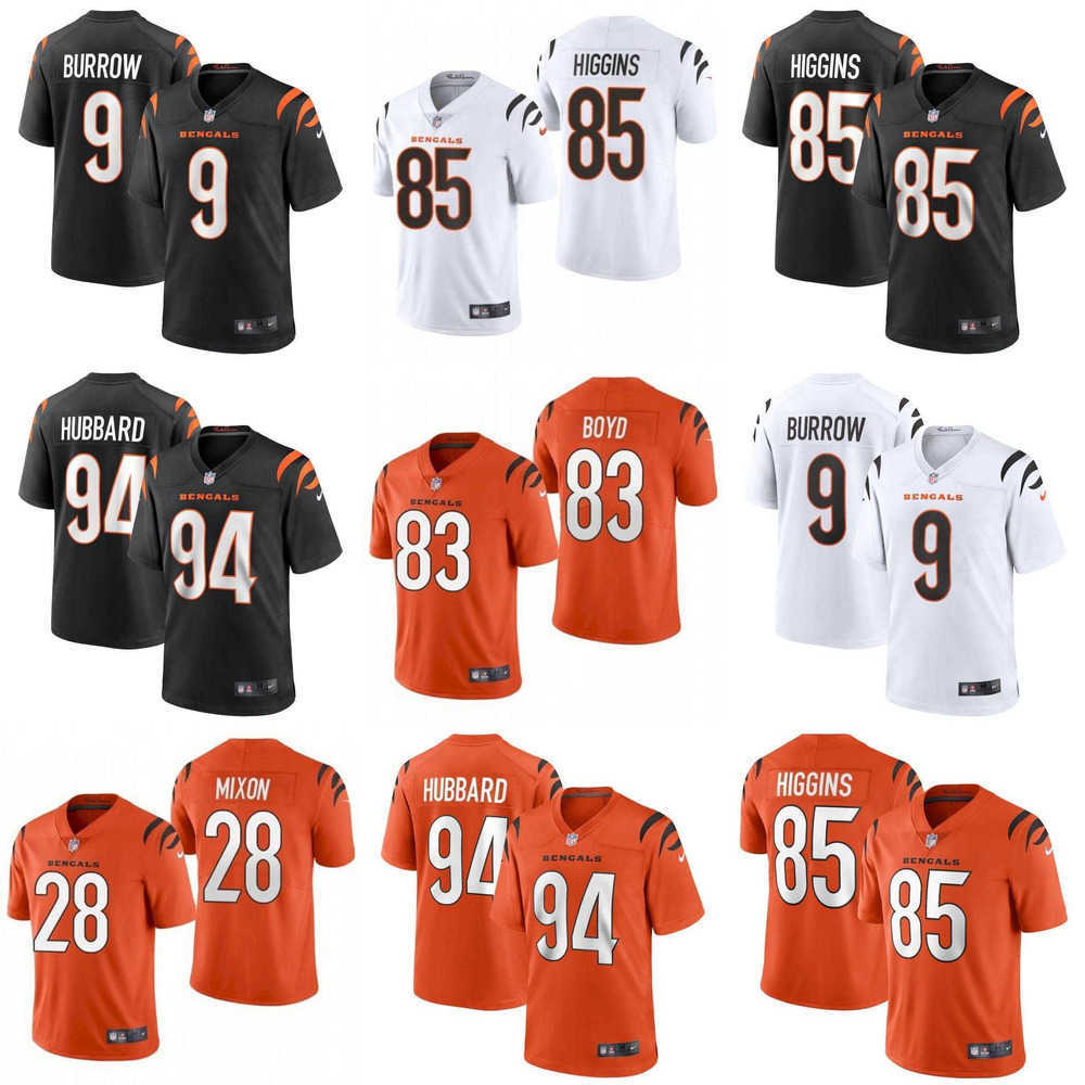 

Football Jerseys Men Women Youth Cincinnati''Bengals''Jersey 9 Joe Burrow 28 Joe Mixon 83 Tyler Boyd 85 Tee Higgins 94 Sam Hubbard, Color