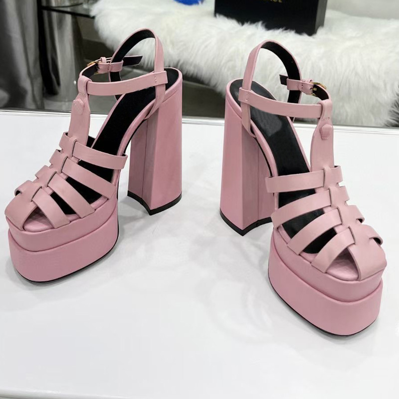 

Designer Heel Sandals Leather Wrap Heel Women Shoes Banquet Stylist Dress Ladies Sandal Summer Shoe size35-42, Patent leather red