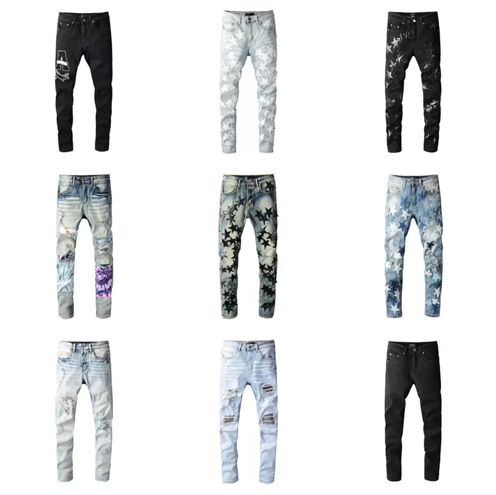 

Summer Popular Mens Jeans Hip-hop Zipper Hole Washed Jean am Pant Men Designer Clothes Cool Guy Denim man Jeans Embroidery Biker Pants Fashion Holes Trouser Size 40, 14