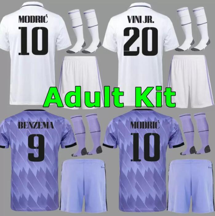 

2022 BENZEMA soccer jersey 22 23 adult football shirt VINI JR CAMAVINGA TCHOUAMENI REAL MADRIDS VALVERDE HAZARD ASENSIO MODRIC camiseta men kit 2023 uniforms, 22/23 away no socks