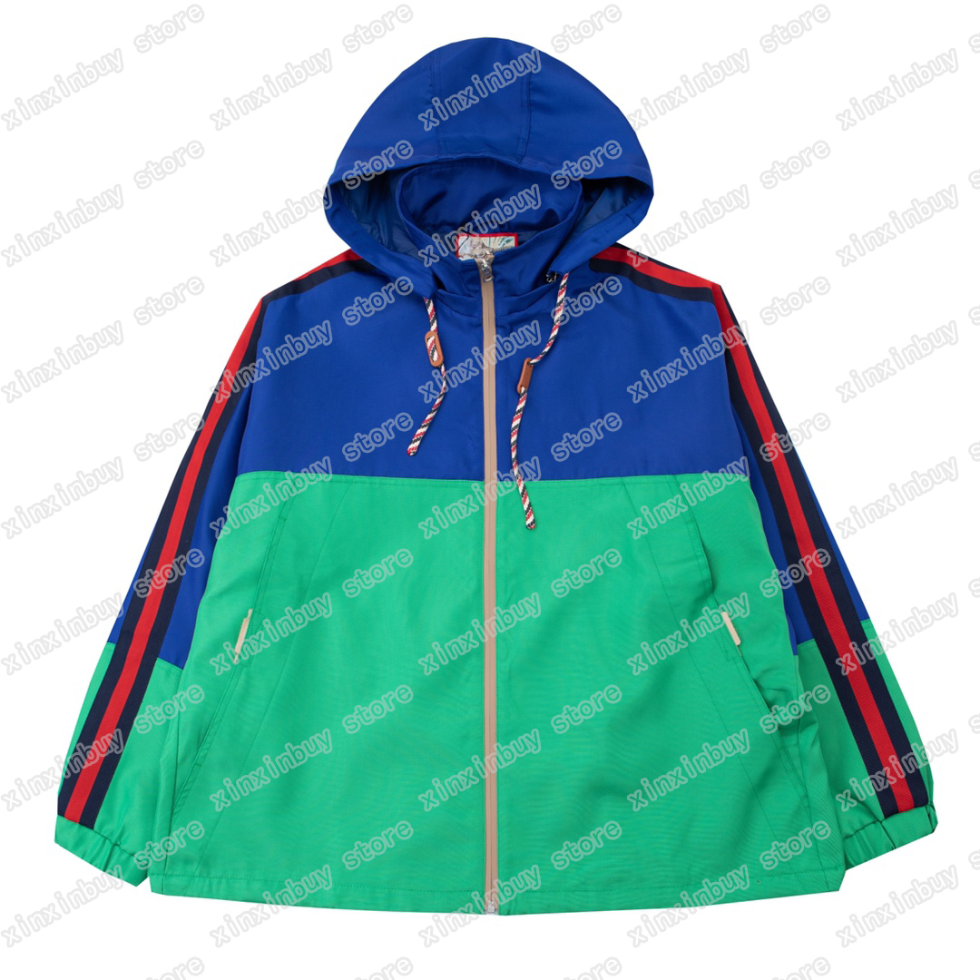 

22ss Designers Nylon Jackets Hooded Letter embroidery Tiger Applique Paris Loose style Streetwear blue green S-L, Multi