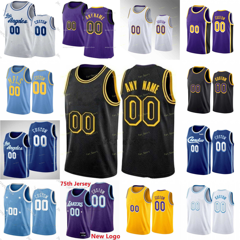 

75th Men Women Youth Los Angeles''Lakers''LeBron 6 James Russell 0 Westbrook Anthony 3 Davis Carmelo 7 Anthony custom Basketball Jersey, Color