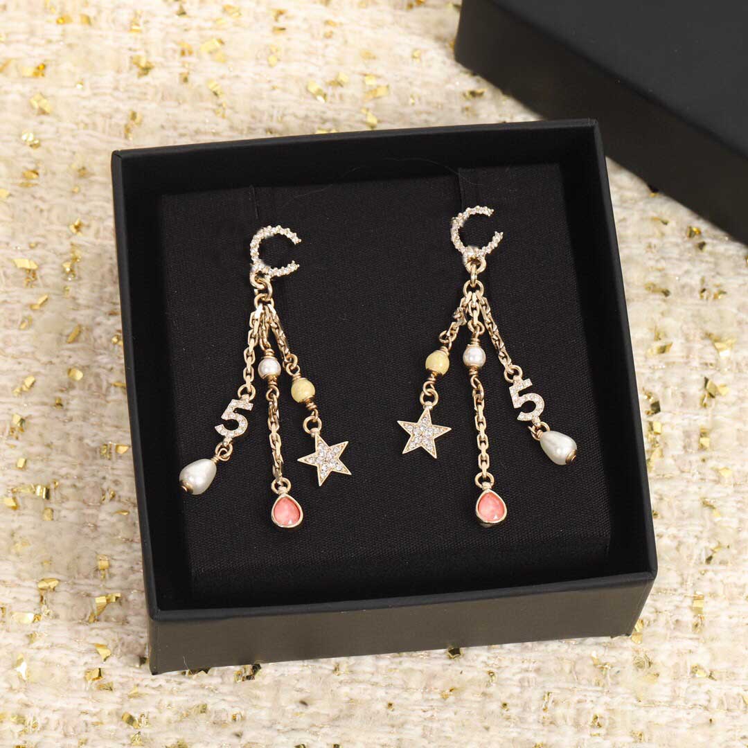 

2022 Top quality Charm drop earring with colorful nature shell beads in 18k gold plated for women wedding jewelry gift have box stamp PS7798