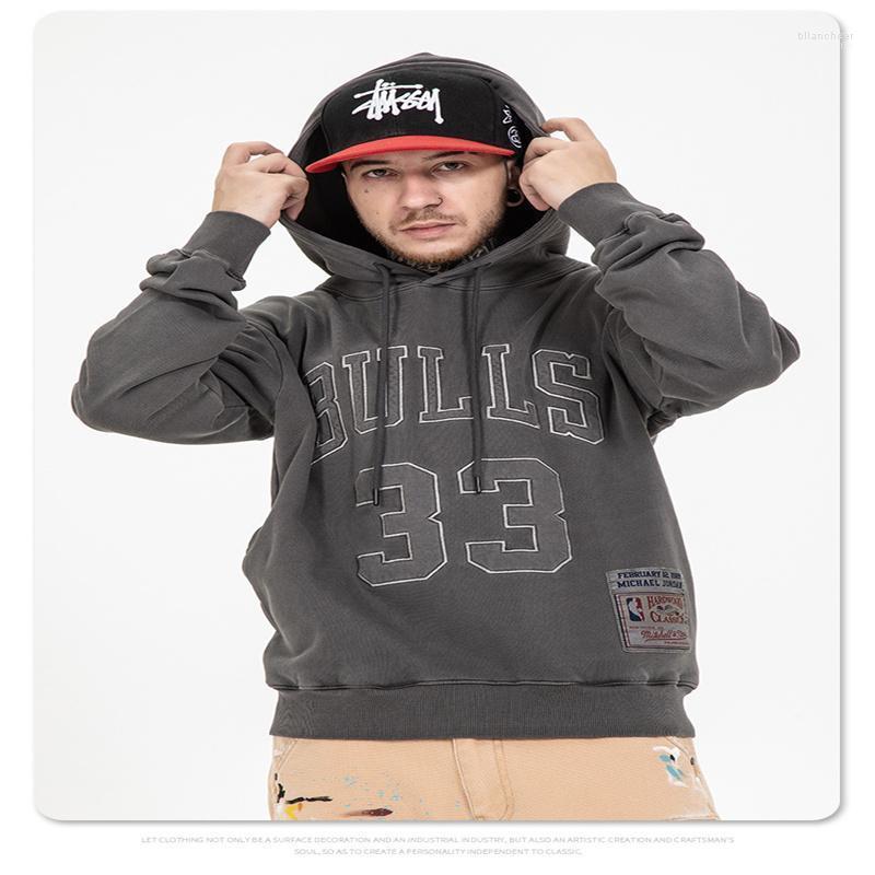 

Men's Hoodies & Sweatshirts High Street Washed Hooded Hip-Hop Logo Ball Garment Unlined Upper Of Restoring Ancient Ways Couples Who Loose