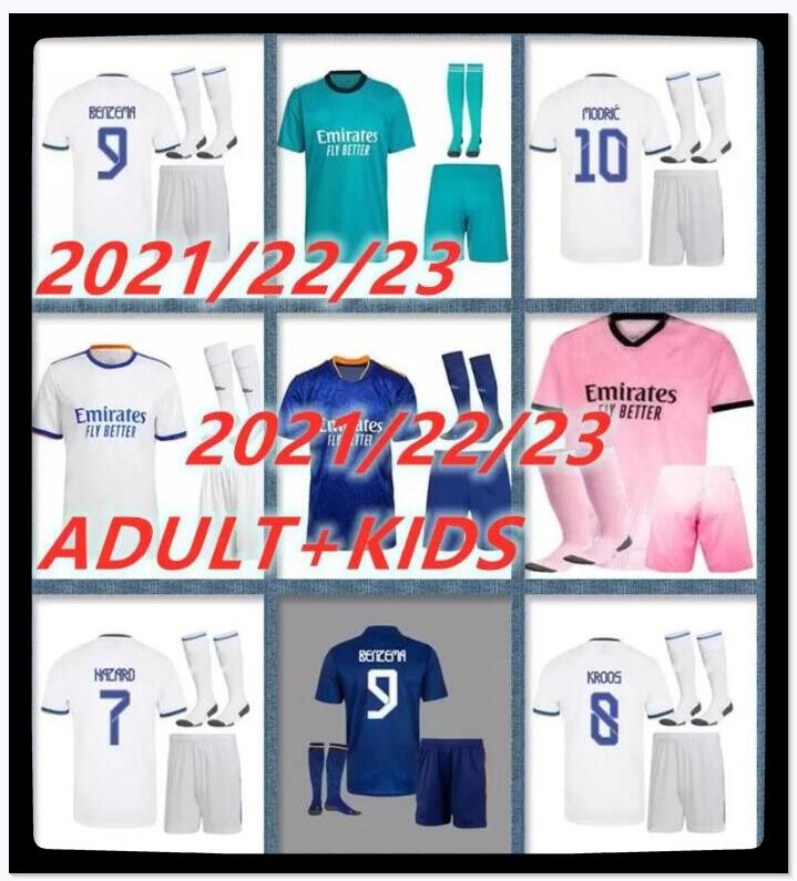 

ADULT kids KIT 22 23 ALABA VINI JR soccer jersey HAZARD BENZEMA CAMAVINGA KROOS COURTOIS ASENSIO MODRIC MARCELO VALVERDE Camiseta de futbol 2022 2023 football shirt, Black