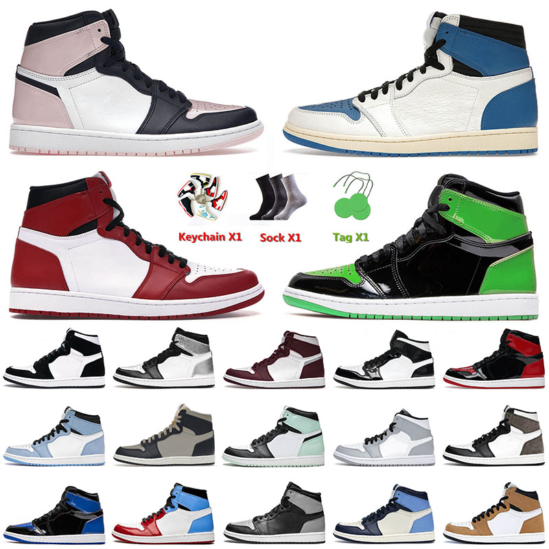

Basketball Jumpman Shoes 1 1s for Mens Women High Dark Mocha Bubble Gum University Blue Silver Toe Twist Shadow Jorda Jorden1s Sneakers Trainers, C2 bordeaux 40-47