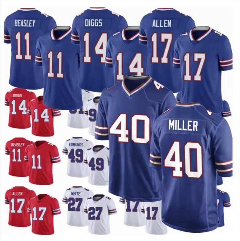 

40 Von Miller Josh Allen Jersey Stefon Diggs Buffalo''Bills''Dawson Knox Custom Football Jerseys Tre'Davious White Tremaine Edmunds Jim, As photo