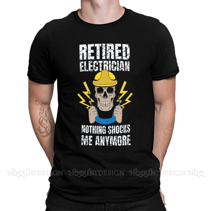

Men' T-Shirts High Quality Men Electrician Electricity Engineer TShirt Retired Gift For Electrical Pure Cotton Shirt Tee, Green-color1