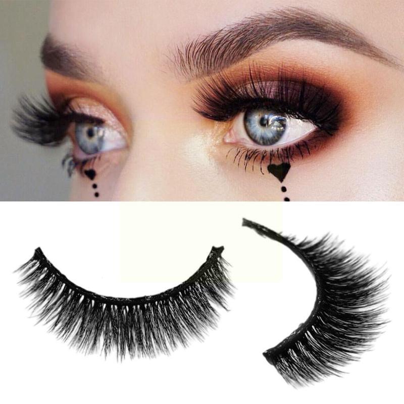

False Eyelashes Pairs Reusable Self-adhesive Thick Tweezer Lashes Natural With P8p6False