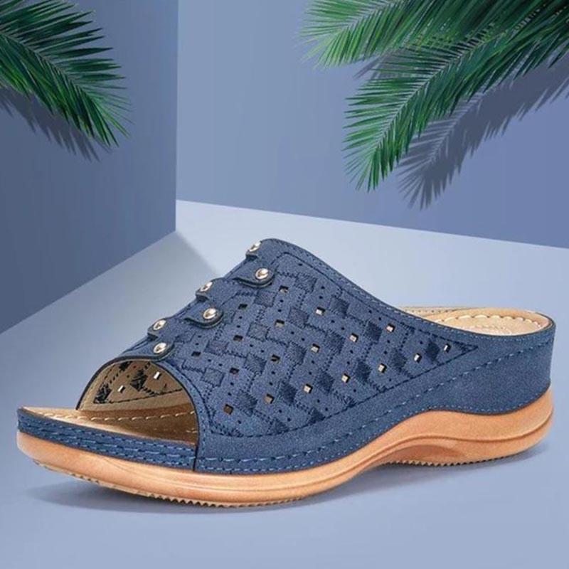 

Sandals Women 5 Colors Summer Shoes Woman Wedge Heels Plus Size Flip Flops Drop Wedges Sandalias MujerSandals, Blue
