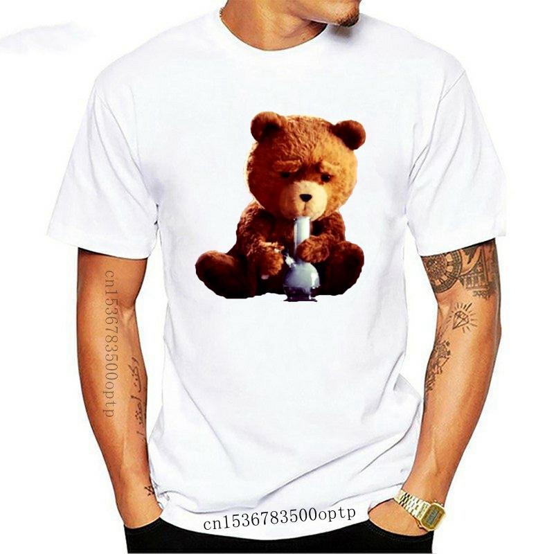 

Men's T-Shirts Mens Clothing Men's T Shirt Cartoon Fun Ted Bear Smoking Bong Cotton Crew Neck Zz Short Fashion Summer Men-4865AMen's, Black