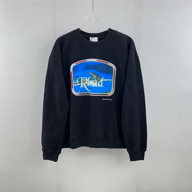 

2022 Autumn Winter USA Night Wolf Hoodie Skateboard Hoody Unisex streetwear Pullover Sweatshirt, Apricot