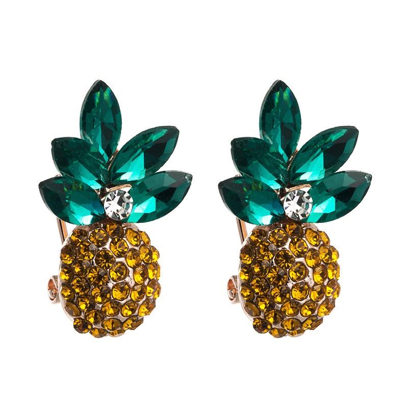 

Dangle & Chandelier Fashionable Summer Earrings With Colorful Stone Cute Fruit Pineapple Women Boho Crystal Pendant Earring Party