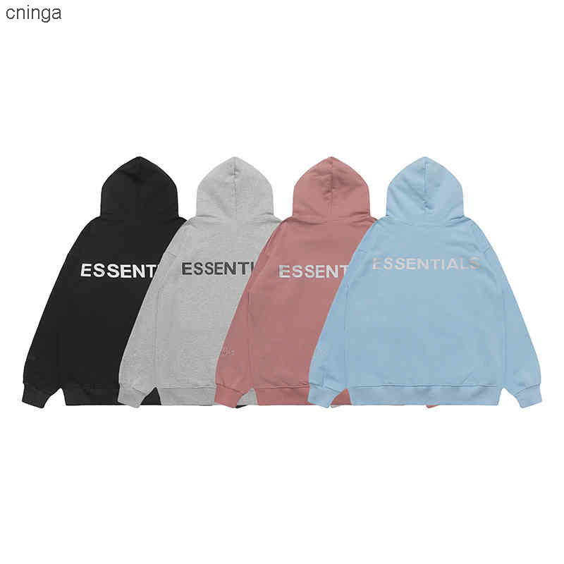 Sweats à capuche Sweats Sweats Ligue Fog de haute qualité Double Réflexion Lettre Essentiels Sweater pour hommes et femmes Veste de pull lâche