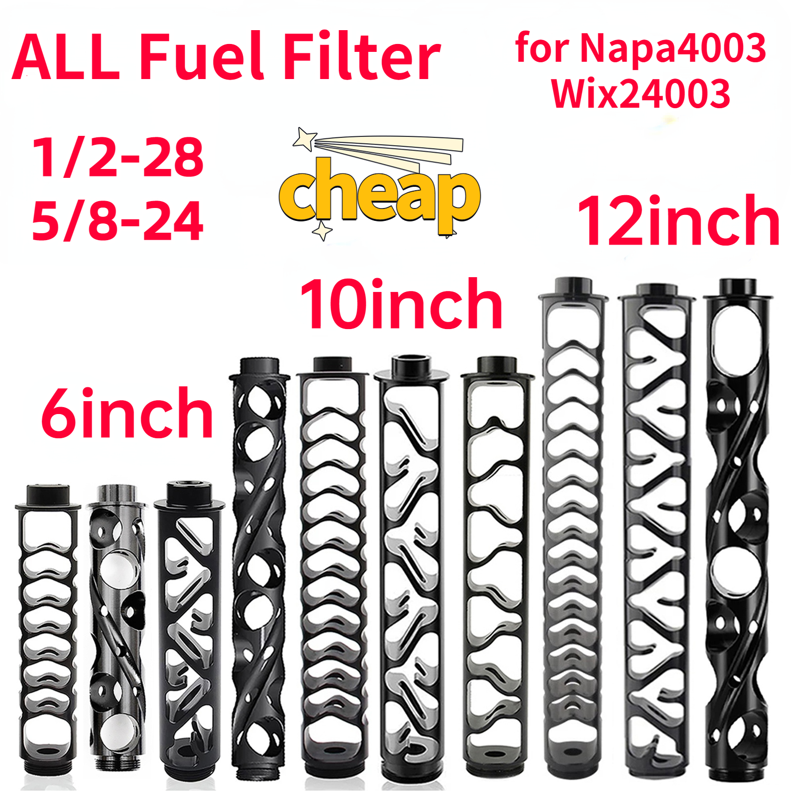 

New 6inch 10inch 12inch Fuel Filter Solvent Trap Fuel Filters Oil Filters Solvent Trap for NAPA 4003 WIX 24003 Filters 1 day ship out for Gun YOU KNOW THAT