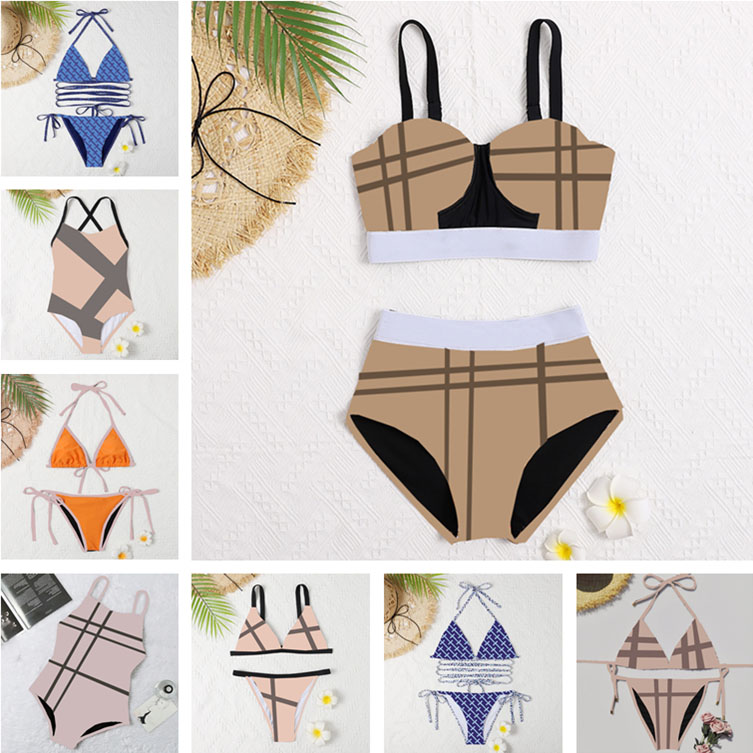 

Plaid Pattern Womens Bikinis Sexy Swimwear Luxury Textile Classic Underwear Swimsuit Summer Lady Bikinis Set Beachwear, Please contact me to look real pics