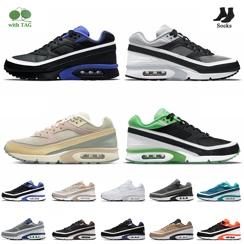 

Top Quality Women Mens Running Shoes With Socks BW OG Trainers Sports Lyon Black Persian Violet Leather Black Light Stone Rotterdam Los Angeles Sneakers Size 36-45, B21 grey neon 40-45