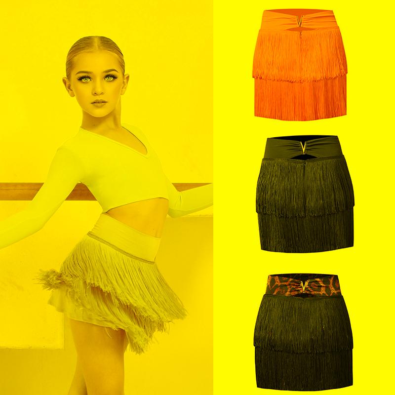 

Stage Wear Girls Fringed Tassel Skirts Children'S Latin Dance Costumes Chacha Smaba Tango Performance Clothes DQS7915Stage, Pink