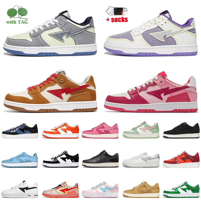 

2022 Women Mens A Sta SK8 Casual Shoes Fashion Designer Sneakers ABC Camo Pink Wheat Red Pastel Pack Green White Black Suede Platform Trainer, C60 green 36-45